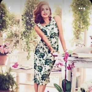 Eva mendes white dress with green flowers